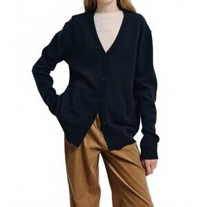 NEW RUE SOPHIE siho v-neck cardigan in charcoal gray
